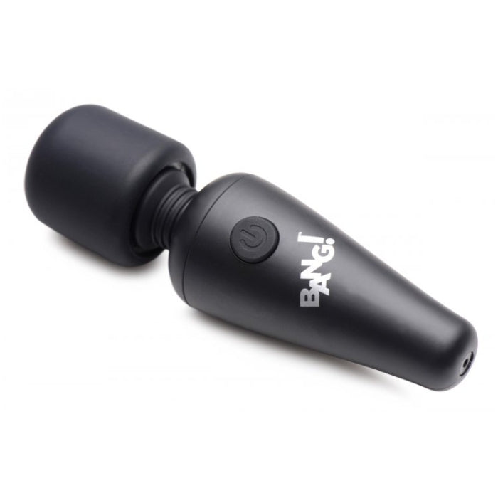 BG 10X VIBRATING MINI SILICONE WAND - BLACK - RECHARGEABLE - 4"