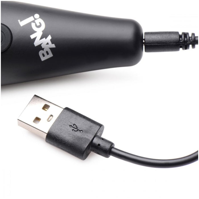 BG 10X VIBRATING MINI SILICONE WAND - BLACK - RECHARGEABLE - 4"