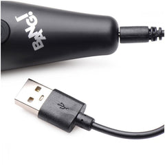 BG 10X VIBRATING MINI SILICONE WAND - BLACK - RECHARGEABLE - 4"