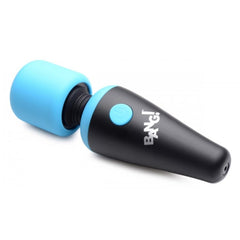 BG 10X VIBRATING MINI SILICONE WAND - BLUE- RECHARGEABLE - 4"