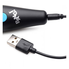 BG 10X VIBRATING MINI SILICONE WAND - BLUE- RECHARGEABLE - 4"
