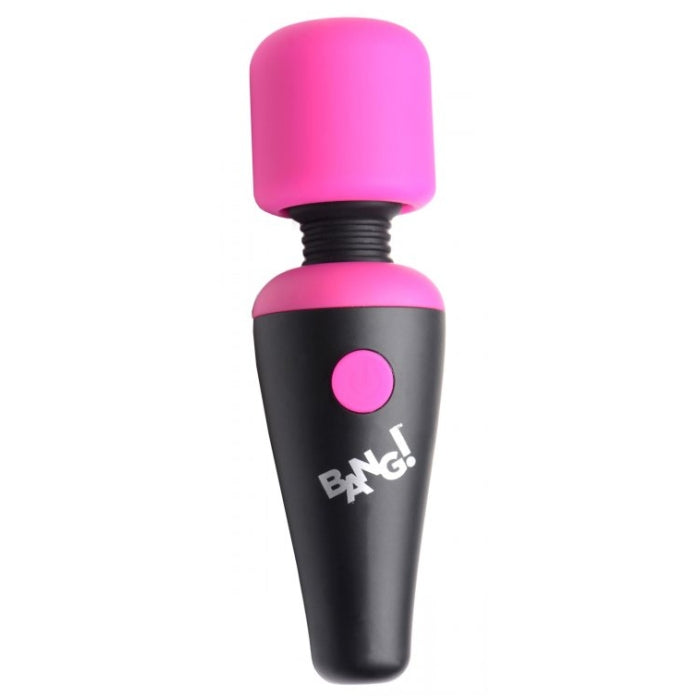 BG 10X VIBRATING MINI SILICONE WAND - PINK - RECHARGEABLE - 4"
