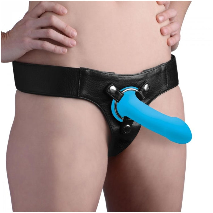 SQ VIBRATING 10X SQUEEZABLE DILDO - BLUE