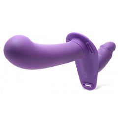SU 28X DOUBLE DEVA 2" DOUBLE DILDO W/HARNESS REMOTE - PURPLE