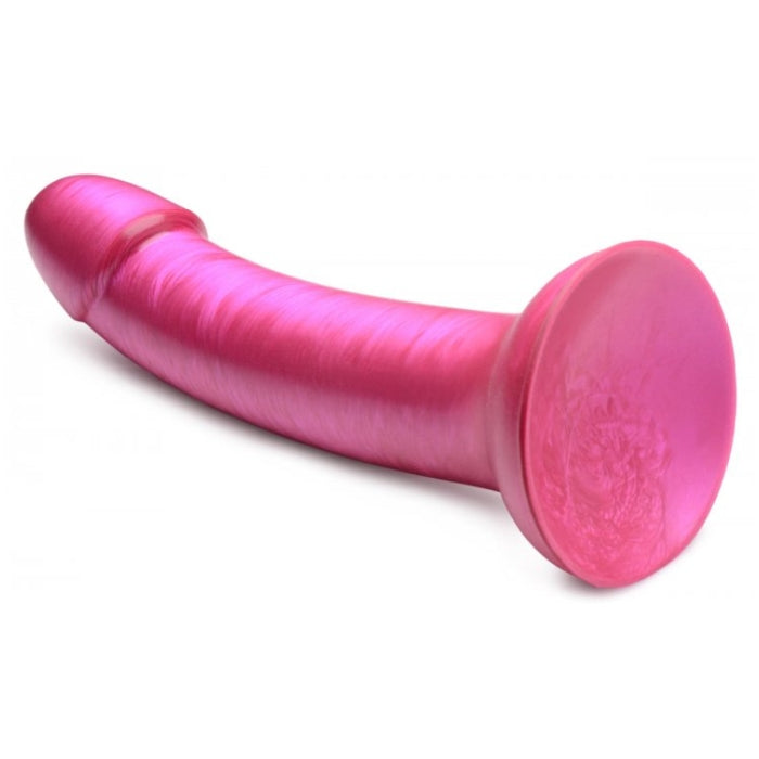 SU G-STATIC 7" METALLIC SILICONE DILDO - PINK