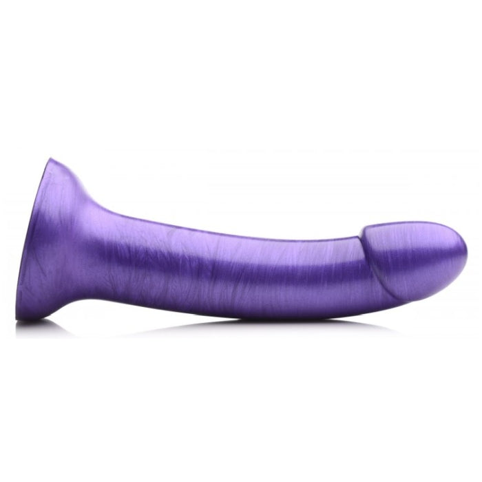 SU G-STATIC 7" METALLIC SILICONE DILDO - PURPLE