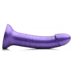 SU G-STATIC 7" METALLIC SILICONE DILDO - PURPLE