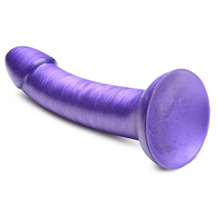SU G-STATIC 7" METALLIC SILICONE DILDO - PURPLE
