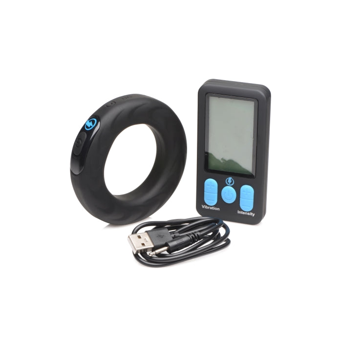 VIBRATING & E-STIM SILICONE COCK RING W/ RC 50MM