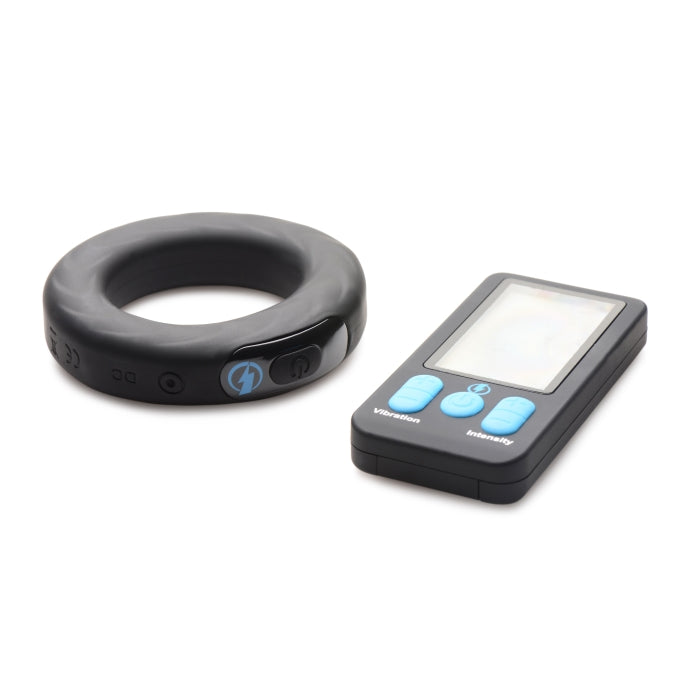 VIBRATING & E-STIM SILICONE COCK RING W/ RC 50MM