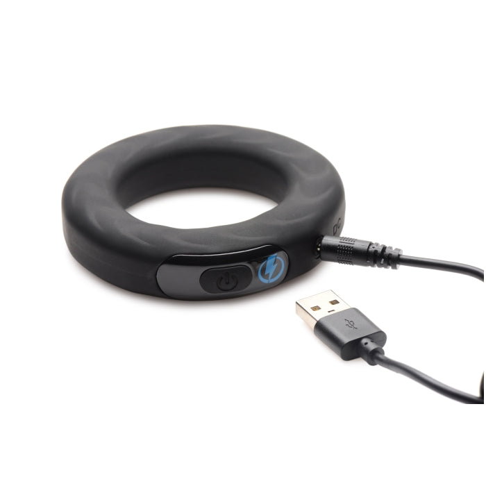 VIBRATING & E-STIM SILICONE COCK RING W/ RC 50MM
