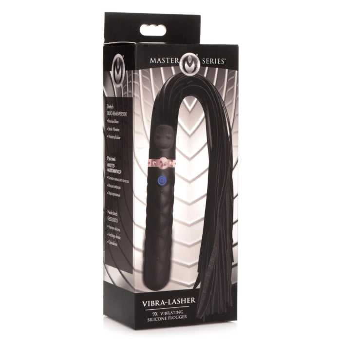 MS VIBRA-LASHER 9X VIBRATING SILCONE DILDO FLOGGER