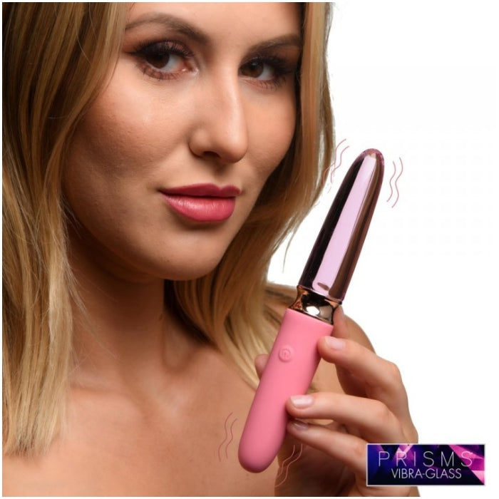 PR VIBRA-GLASS 10X ROSE DUAL ENDED SMOOTH SILI/GLASS V