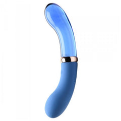 PR VIBRA-GLASS 10X BLEU DUAL ENDED G-SPOT SILI/GLASS V