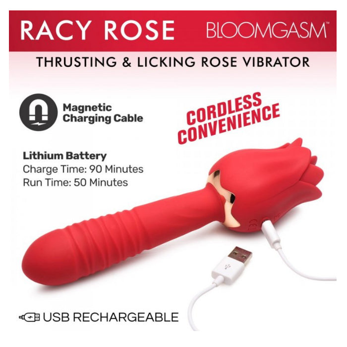 IN BLOOMGASM RACY ROSE THRUSTING & LICKING ROSE VIBRATOR