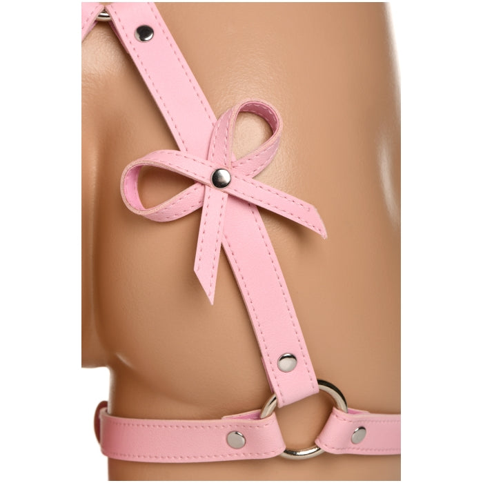 BONDAGE HARNESS W/BOWS - M/L