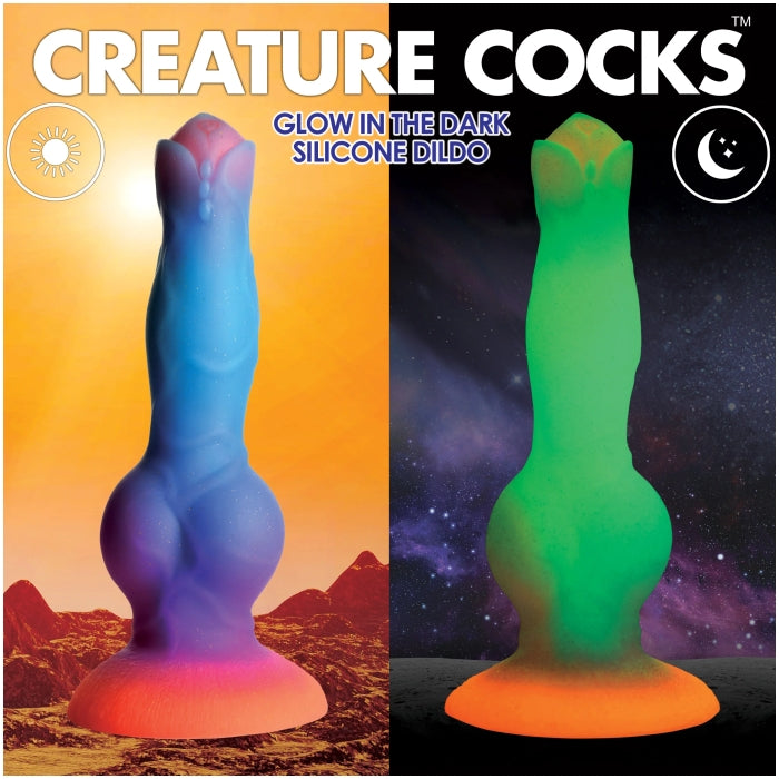 CC SPACE COCK GLOW-IN-THE-DARK SILICONE ALIEN DILDO