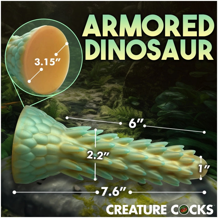 CC STEGOSAURUS SPIKY REPTILE SILICONE DILDO