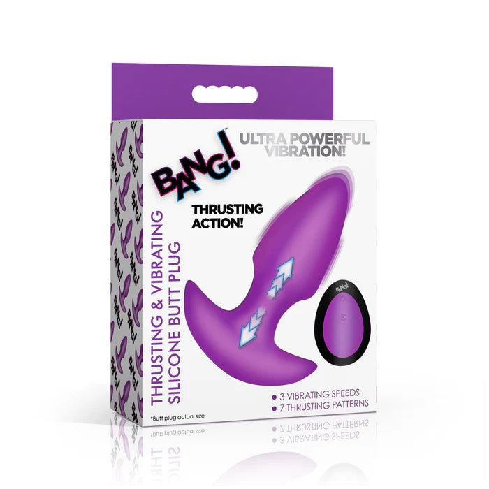 THRUSTING BUTT PLUG VIBE PURPLE SILICONE