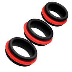 JOCK ENHANCERS SILICONE COCK RING SET 3PC OF 2-IN-1