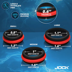 JOCK ENHANCERS SILICONE COCK RING SET 3PC OF 2-IN-1