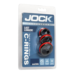 JOCK ENHANCERS SILICONE COCK RING SET 3PC OF 2-IN-1